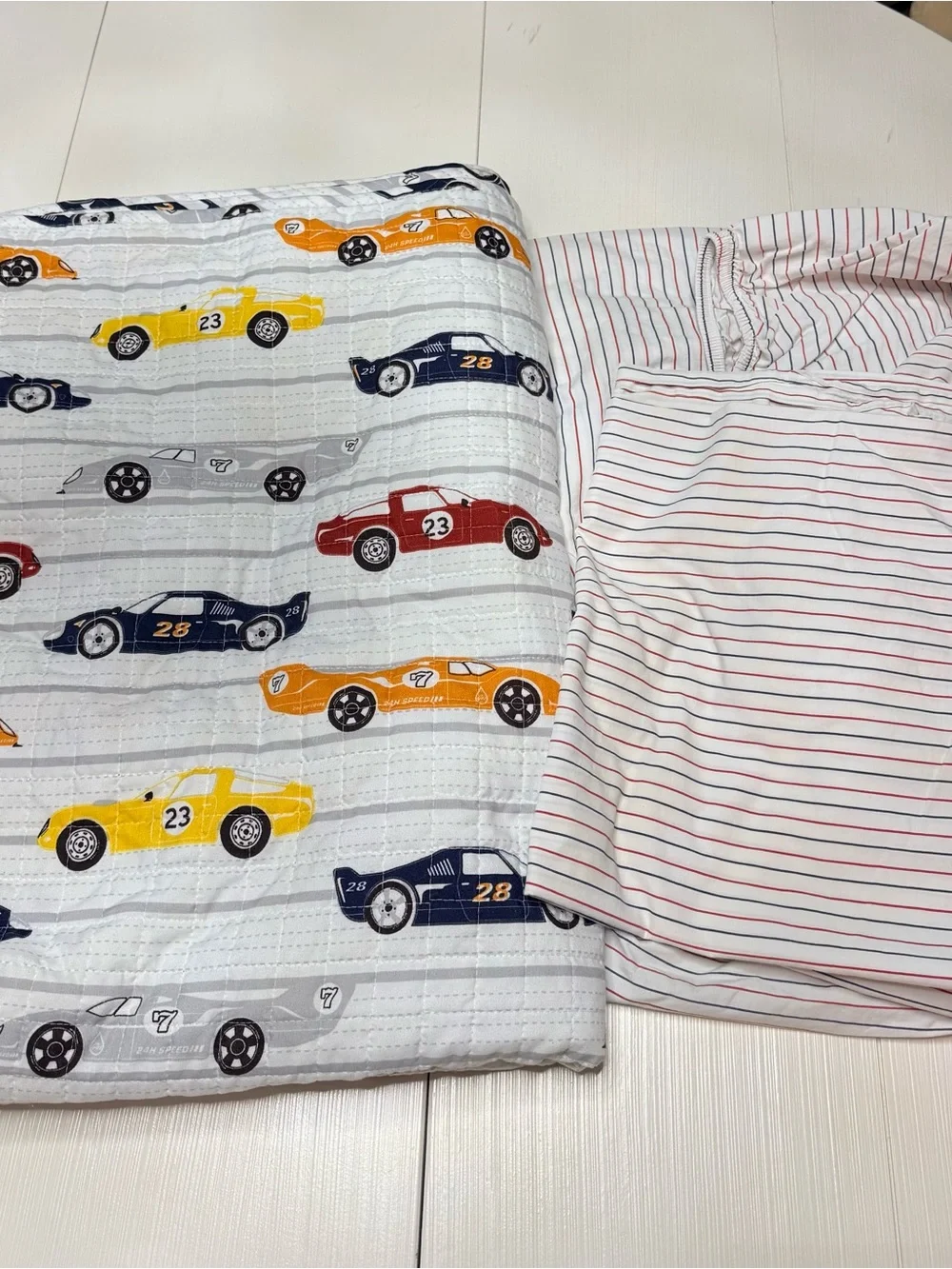 Kids' Race Car Quilt and bedding 4 pieces Twin Set